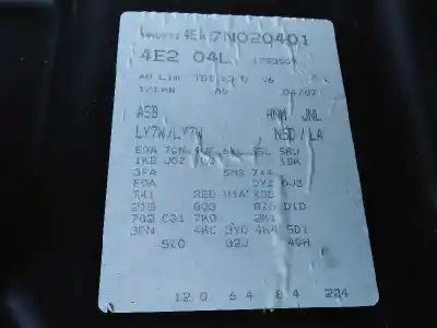 Sloopvoertuig audi a8 (4e2) 3.0 v6 24v tdi van het jaar 2007 aangedreven asb