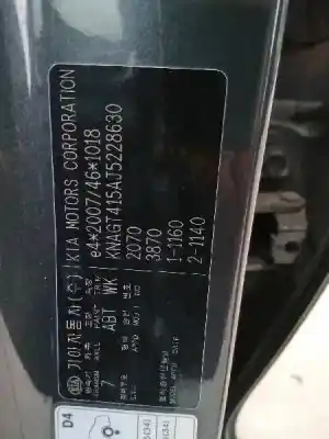 Scrapping Vehicle kia optima (jf) 1.7 crdi of the year 2018 powered d4fd