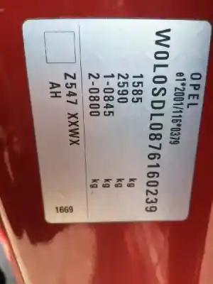 Veículo de Sucata opel corsa d (s07) 1.4 (l08 l68) do ano 2007 alimentado z14xep