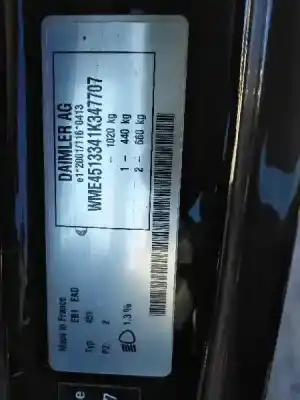 Scrapping Vehicle smart coupe 1.0 cat of the year 2010 powered 132910