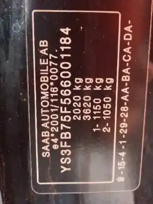 Sloopvoertuig saab 9-3 cabrio 1.8 cat van het jaar 2005 aangedreven b207e