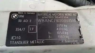 Veículo de Sucata bmw serie 5 berlina (e60) 530d do ano 2003 alimentado 306d2