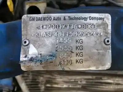 Veicolo di demolizione daewoo kalos (klas) 1.2 dell'anno 2004 alimentato b12s1