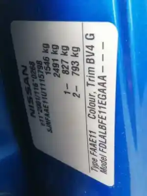 Veicolo di demolizione nissan note (e11, ne11) 1.4 dell'anno 2007 alimentato cr14