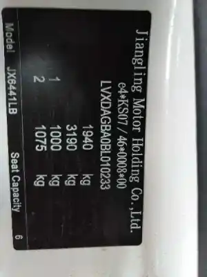 Veicolo di demolizione landwind (jmc) cv9 cv9b/faff/aam6l 1.6 dell'anno 2013 alimentato jl475qc