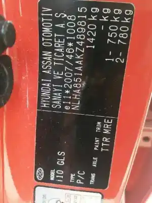 Scrapping Vehicle hyundai i10 ii (ba, ia) 1.0 of the year 2019 powered g3la