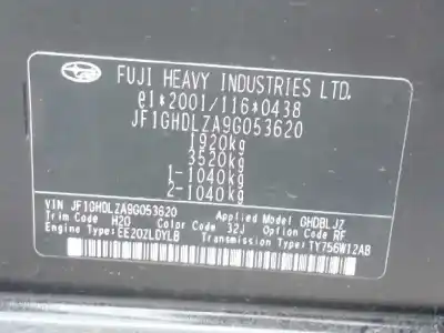 Sloopvoertuig subaru impreza fastback (gr, gh, g3) 2.0 d awd van het jaar 2010 aangedreven ee20z