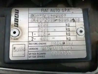 Scrapping Vehicle fiat stilo (192) 1.9 jtd / 1.9 jtd 115 active of the year 2002 powered 192a1000