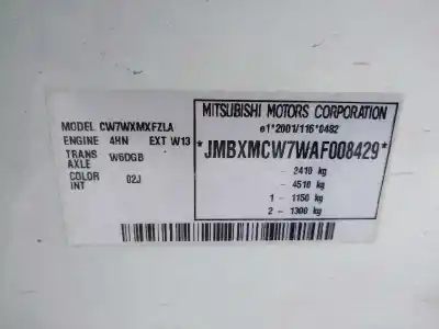 Здавання транспортного засобу mitsubishi outlander (cw0) 2.2 di-d cat року 2010 потужний 4hn