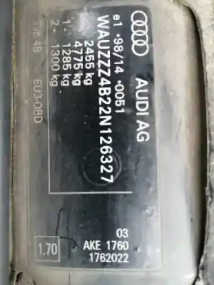 Veículo de Sucata audi allroad quattro (4b5) 2.5 tdi (132kw) do ano 2002 alimentado ake