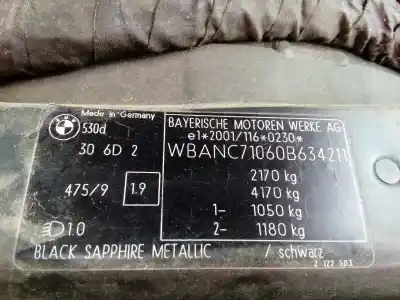 Veículo de Sucata bmw serie 5 berlina (e60) 530d do ano 2004 alimentado 306d2