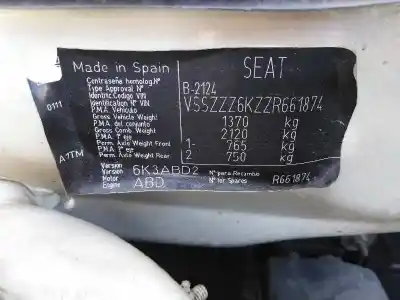 Scrapping Vehicle seat ibiza (6k) 1.4 of the year 1994 powered abd