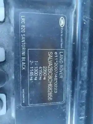 Veículo de Sucata land rover range rover evoque (l538) 2.2 d 4x4 do ano 2012 alimentado 224dt