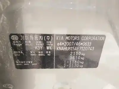 Veículo de Sucata kia carens iv 1.7 crdi do ano 2015 alimentado d4fd