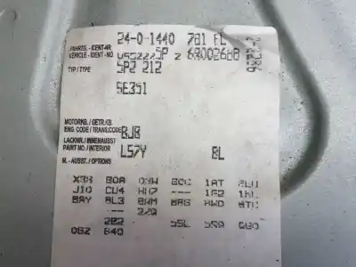 Scrapping Vehicle seat toledo (5p2) 1.9 tdi of the year 2005 powered bjb