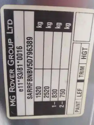 Veículo de Sucata mg mg zr (f/rf) 1.4 16v cat do ano 2005 alimentado 14k4f