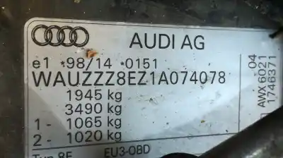 Veículo de Sucata audi a4 b6 (8e2) 2.0 do ano 2001 alimentado awx
