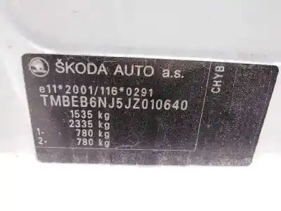 Vehicul casat skoda fabia combi 1.0 mpi al anului 2017 alimentat chyb