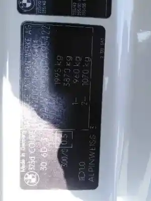 Veículo de Sucata bmw serie 3 coupe (e92) 325d do ano 2007 alimentado 306d3