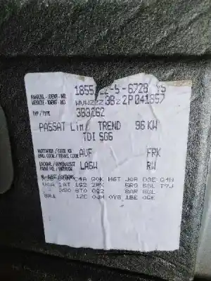 Veículo de Sucata volkswagen passat b5.5 (3b3) 1.9 tdi do ano 2002 alimentado avf