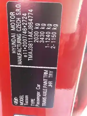 Veículo de Sucata hyundai tucson (tl, tle) 1.6 gdi do ano 2019 alimentado g4fd