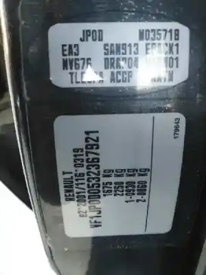 Veículo de Sucata renault modus 1.5 dci diesel do ano 2004 alimentado k9k750