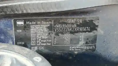 Veículo de Sucata seat ibiza (6k) 1.4 do ano 1998 alimentado apq