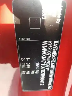 Veicolo di demolizione mini mini (f56) cooper s dell'anno 2016 alimentato b48a20a