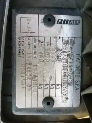 Veicolo di demolizione fiat stilo (192) 1.9 jtd cat dell'anno 2002 alimentato 192a1000