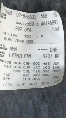 Veículo de Sucata audi a4 berlina (b5) 1.9 tdi do ano 1998 alimentado afn