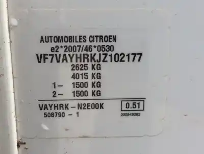 Veículo de Sucata citroen jumpy autobús (v_) 1.5 bluehdi 120 do ano 2018 alimentado yhv (dv5ruc)