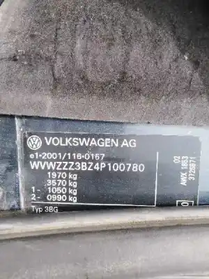 Veículo de Sucata volkswagen passat b5.5 (3b3) 1.8 t 20v do ano 2003 alimentado awx