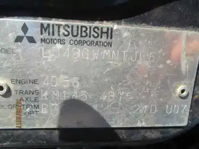 Утилизация автомобиля mitsubishi montero l040 2300 td 4-ptas. года 0 питание 