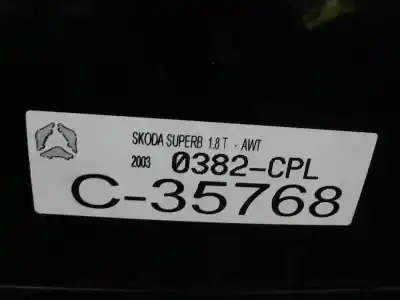 Утилизация автомобиля skoda superb i (3u4) 1.8 t года 2003 питание awt