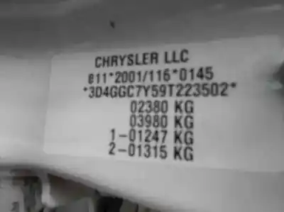 Scrapping Vehicle dodge journey 2.0 16v crd cat of the year 2008 powered bwd