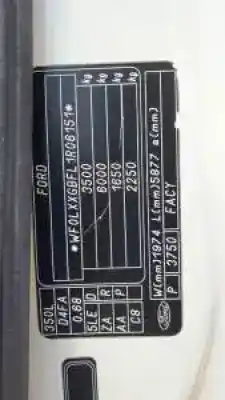 Veicolo di demolizione ford transit caja cerrada, larga (fy) (2000 =>) d4fa dell'anno 2000 alimentato 