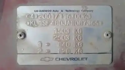 Veicolo di demolizione chevrolet aveo b12d1 dell'anno 2008 alimentato 