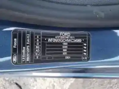 Scrapping Vehicle ford focus ztda of the year 2018 powered 