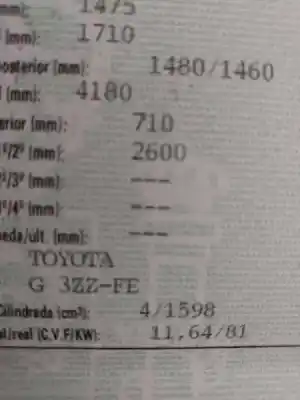 Утилизация автомобиля toyota corolla (e12) 3zzfe года 2002 питание 3zzfe