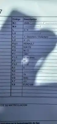 Здавання транспортного засобу renault captur i k9kf6 року 2018 потужний k9kf6