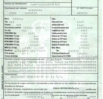 Veículo de Sucata nissan micra (k12e) 1.2 cat do ano 2005 alimentado cr12