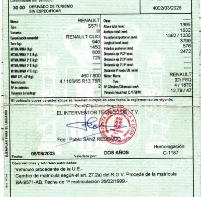 Утилизация автомобиля renault clio i fase i+ii (b/c57) 1.9 diesel года 1999 питание f8q