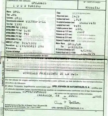 Утилизация автомобиля opel vectra b berlina 2.0 dti года 2001 питание y20dth
