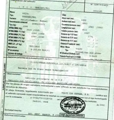 Veículo de Sucata volvo s80 berlina 2.4 (125kw) do ano 2001 alimentado b5244s