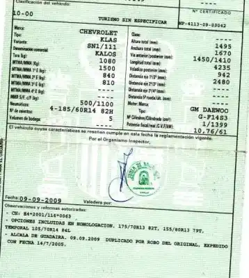 Veículo de Sucata chevrolet kalos 1.4 se do ano 2005 alimentado f14s3