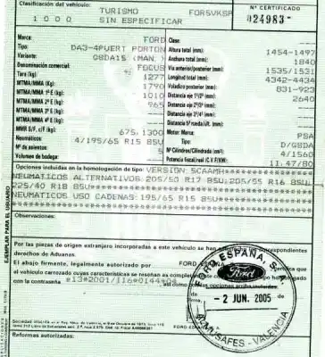 Veículo de Sucata ford focus berlina (cap) 1.6 tdci cat do ano 2005 alimentado g8da