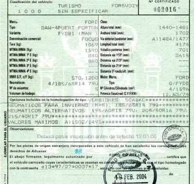 Veículo de Sucata ford focus berlina (cak) 1.6 16v cat do ano 2004 alimentado fydb