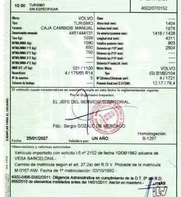 Sloopvoertuig VOLVO SERIE 440 GLT Injektion van het jaar 1988 aangedreven (G) B18E/104