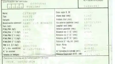 Veículo de Sucata citroen saxo 1.5 diesel do ano 1998 alimentado vjz