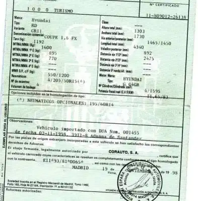 Scrapping Vehicle hyundai coupe i (rd) 1.6 16v of the year 1998 powered g4gr